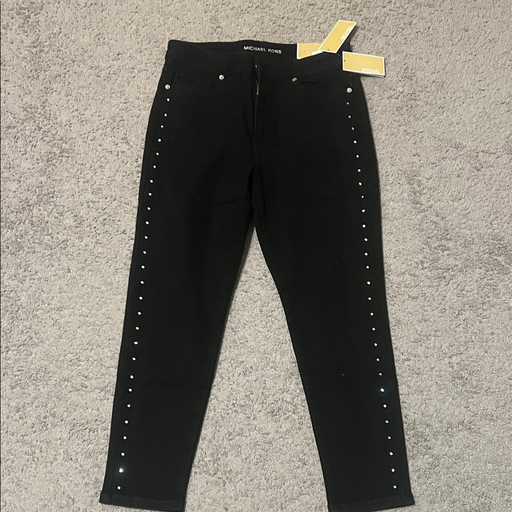 Michael Kors Black Skinny Jeans with Studs